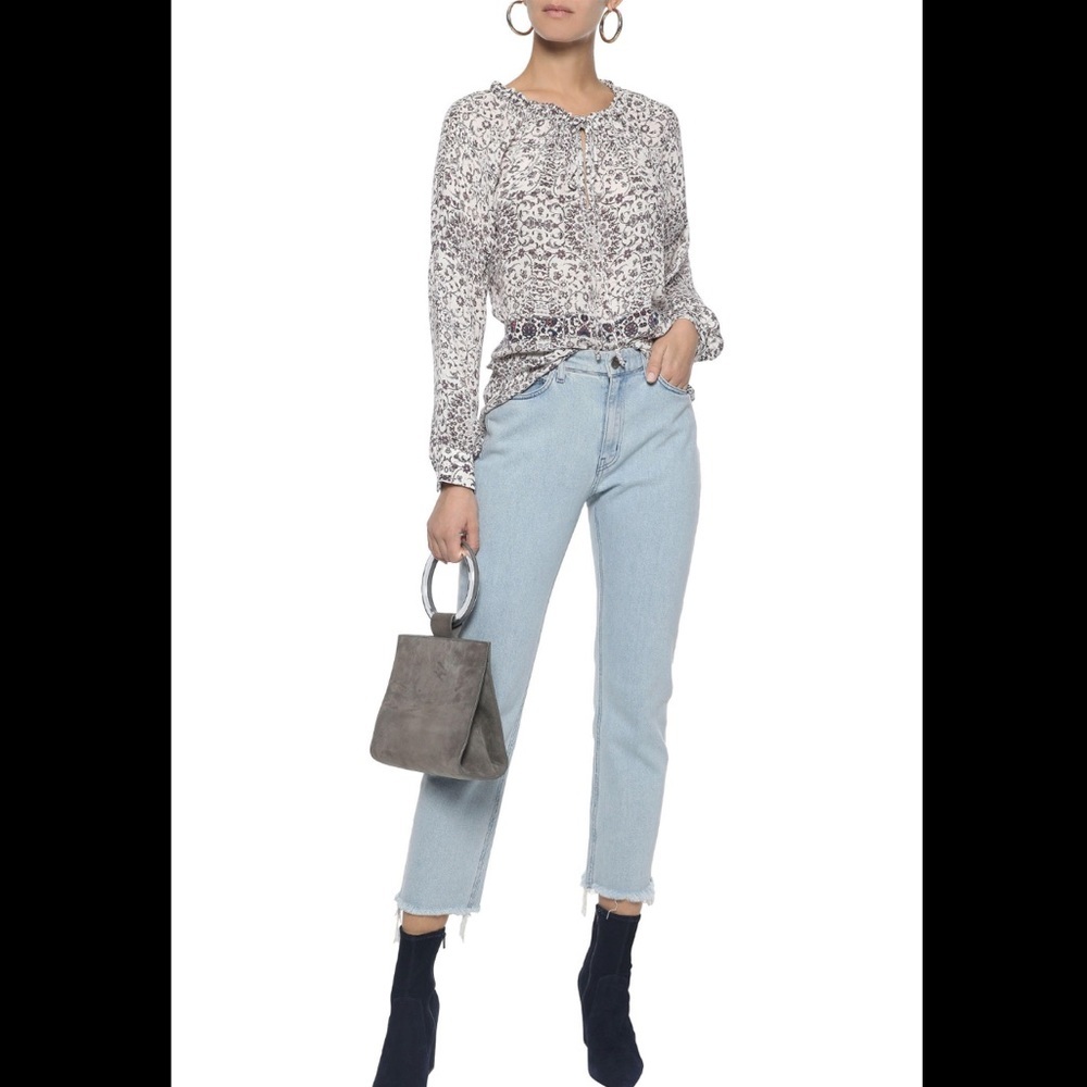 L’AGENCE Crawford Floral-Print Silk Blouse